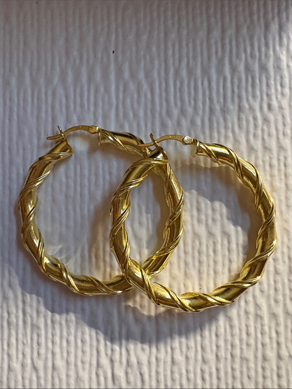Twisted Large Gold Hoop Earrings